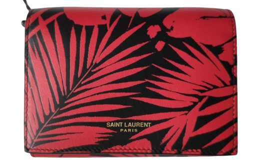Saint Laurent Red Printed Wallet on Chain