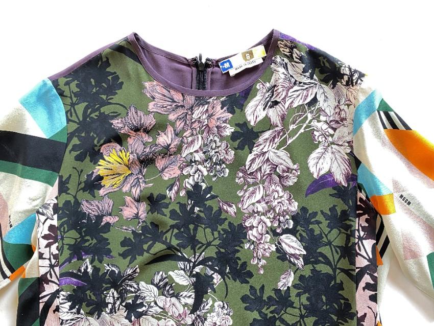 MSGM Multi-Print Silk Twill Shift Dress