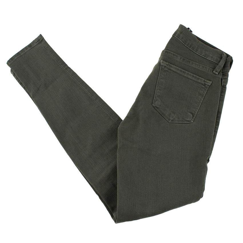 J Brand Khaki Green Roz Moto Skinny Jeans