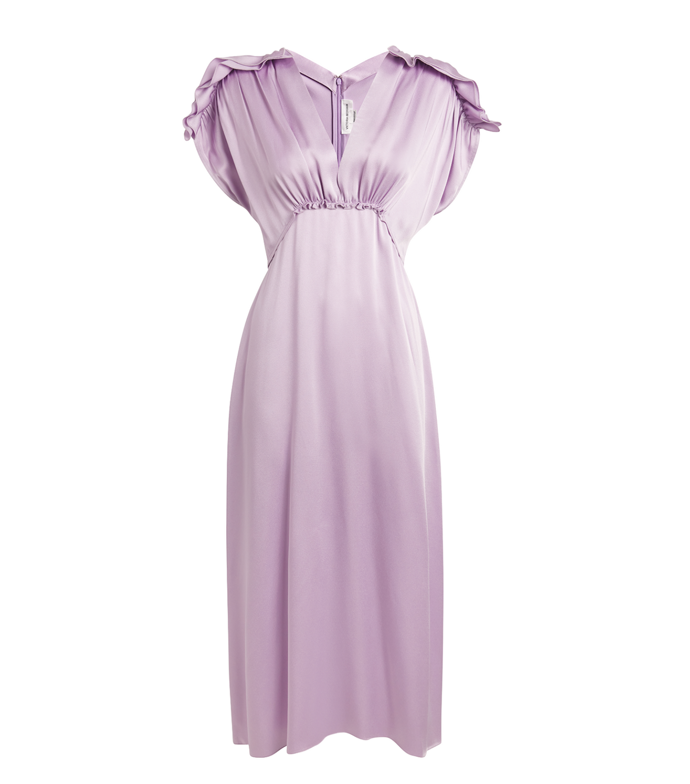 Victoria Beckham Ruffled Satin-Crepe Midi Dress