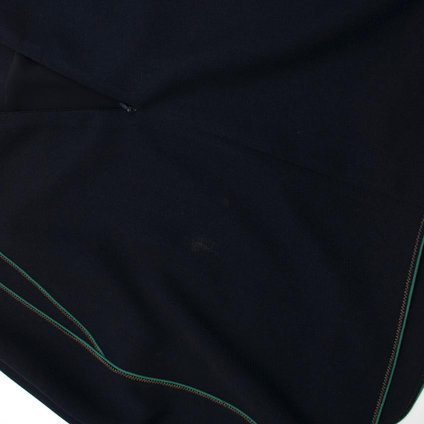 O'2nd Navy Crepe Mini Skirt with Green Trim