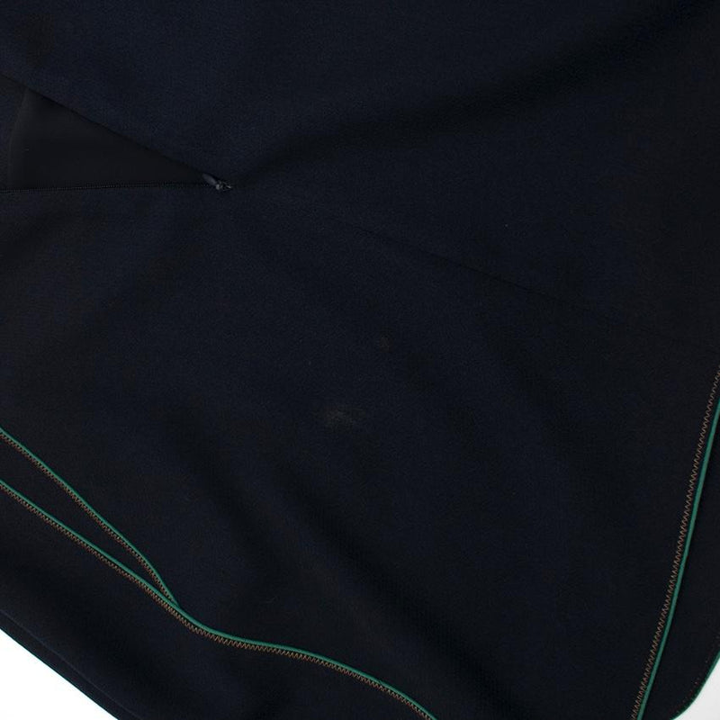 O'2nd Navy Crepe Mini Skirt with Green Trim