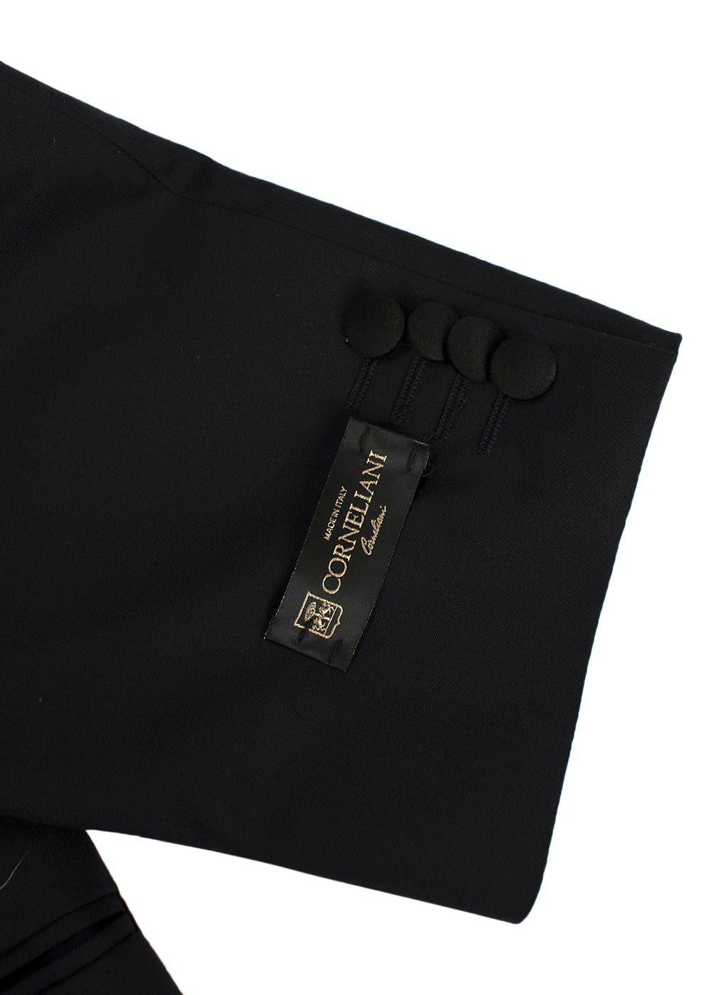 Corneliani Black Extra Fine Wool Single Breasted Suit