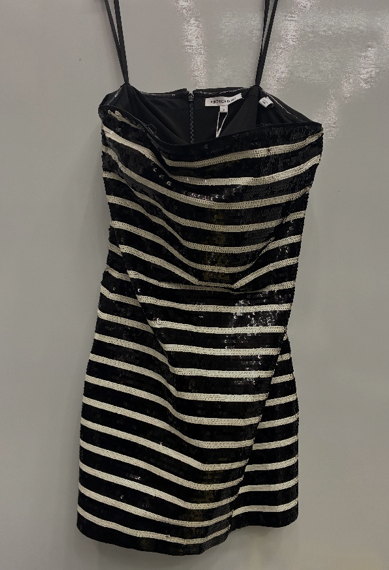 Veronica Beard Cala Strapless Striped Sequined Mini Dress