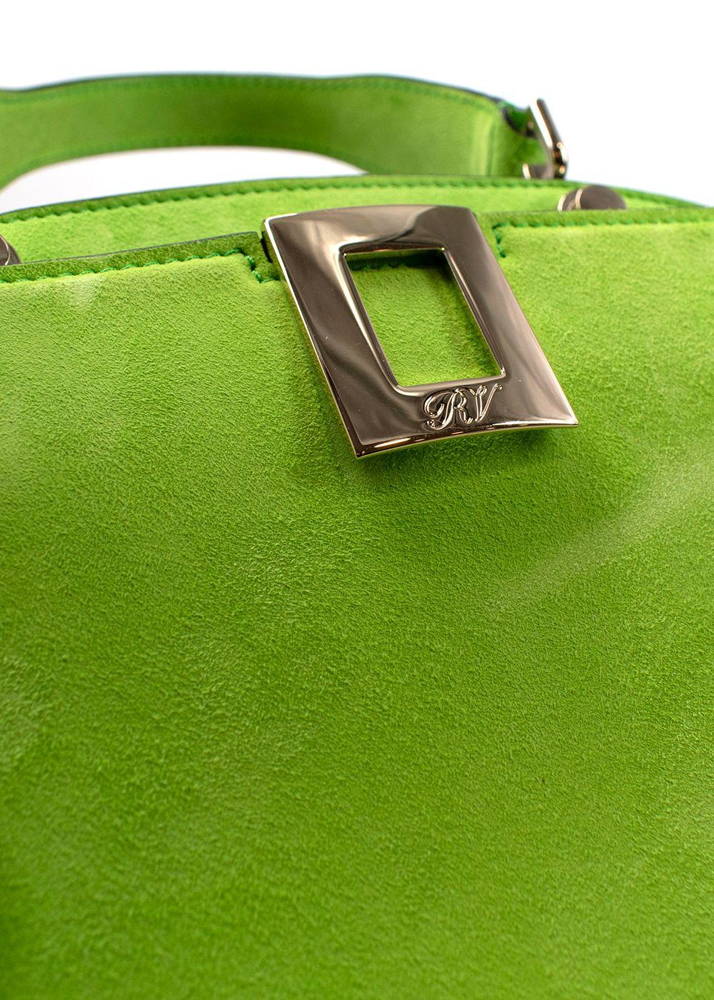 Roger Vivier green suede tote