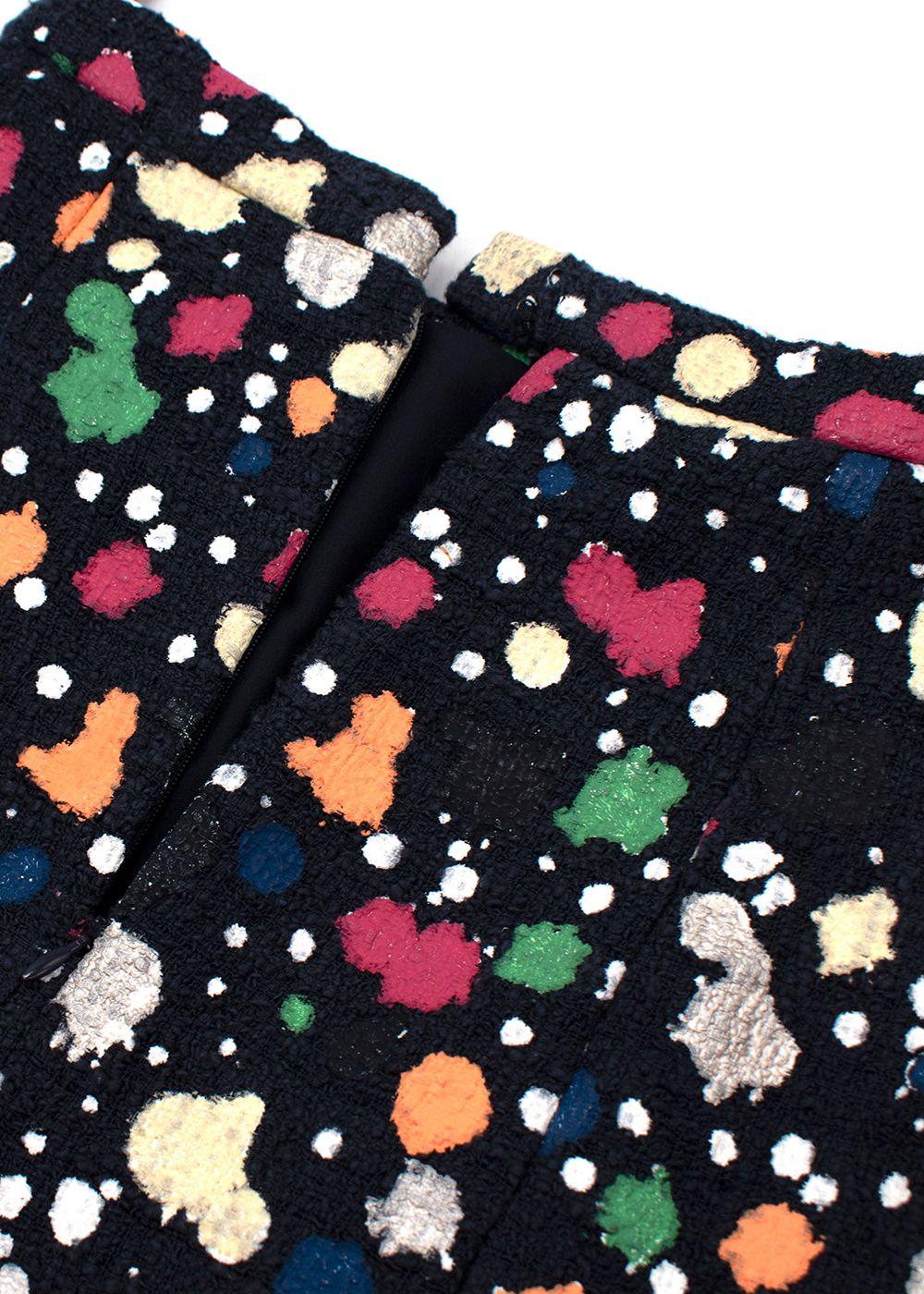 Chanel Cotton Tweed Hand Painted Multicoloured Skirt
