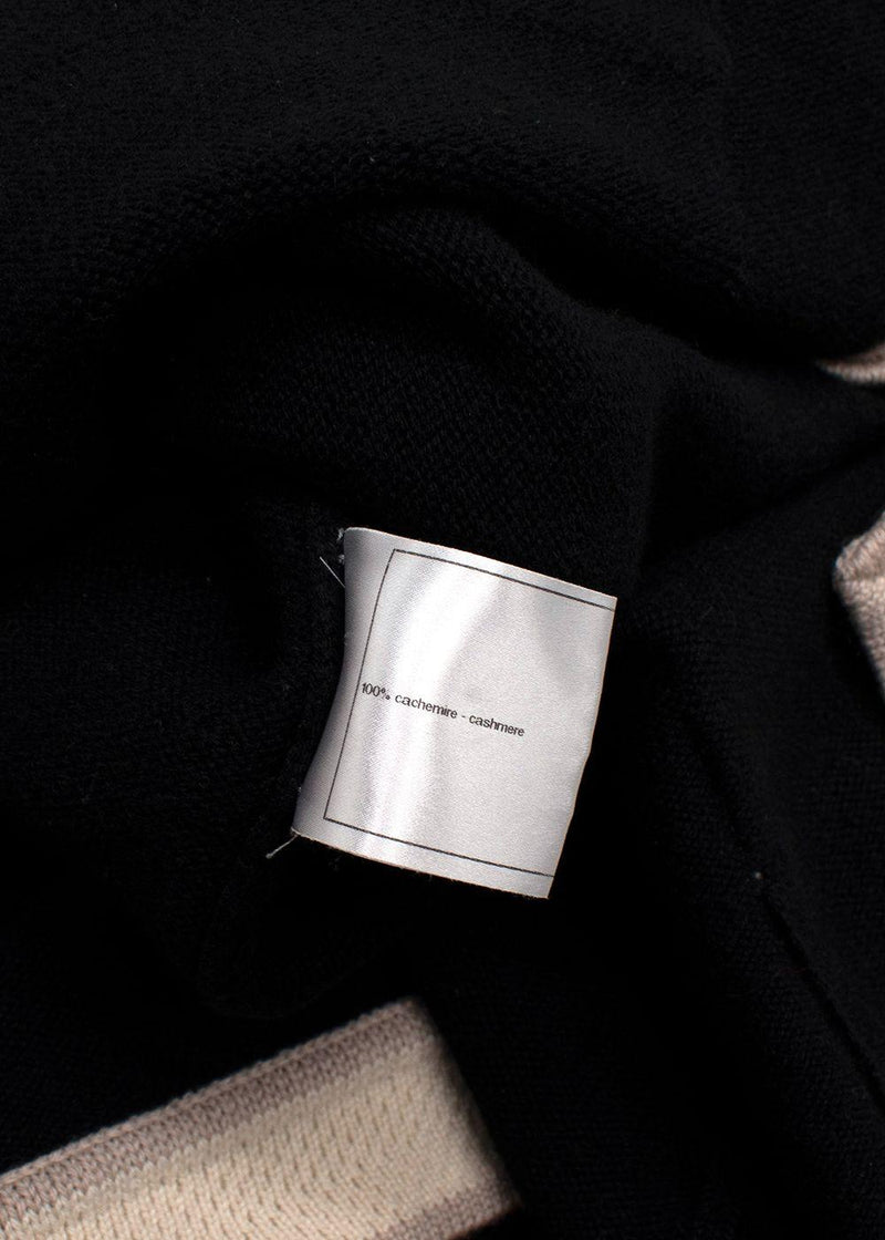 Chanel Black and Ivory Cashmere Cardigan