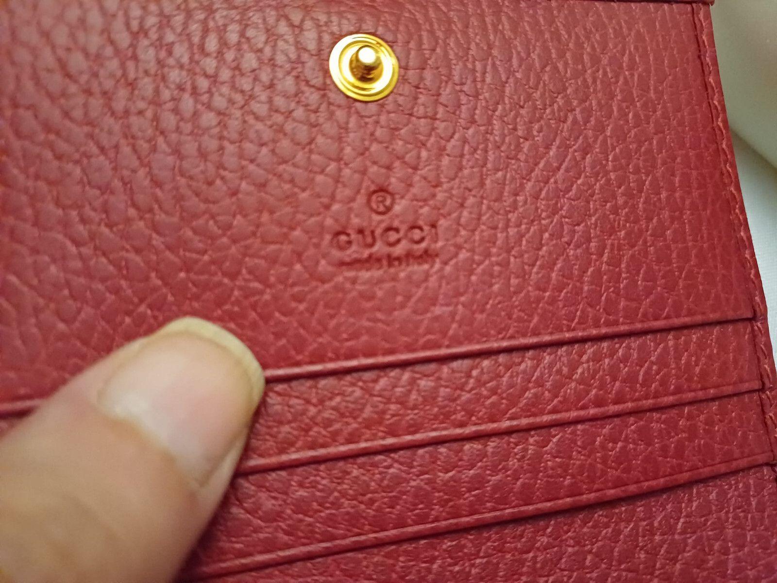 Gucci red Leather Marmont Mini Wallet