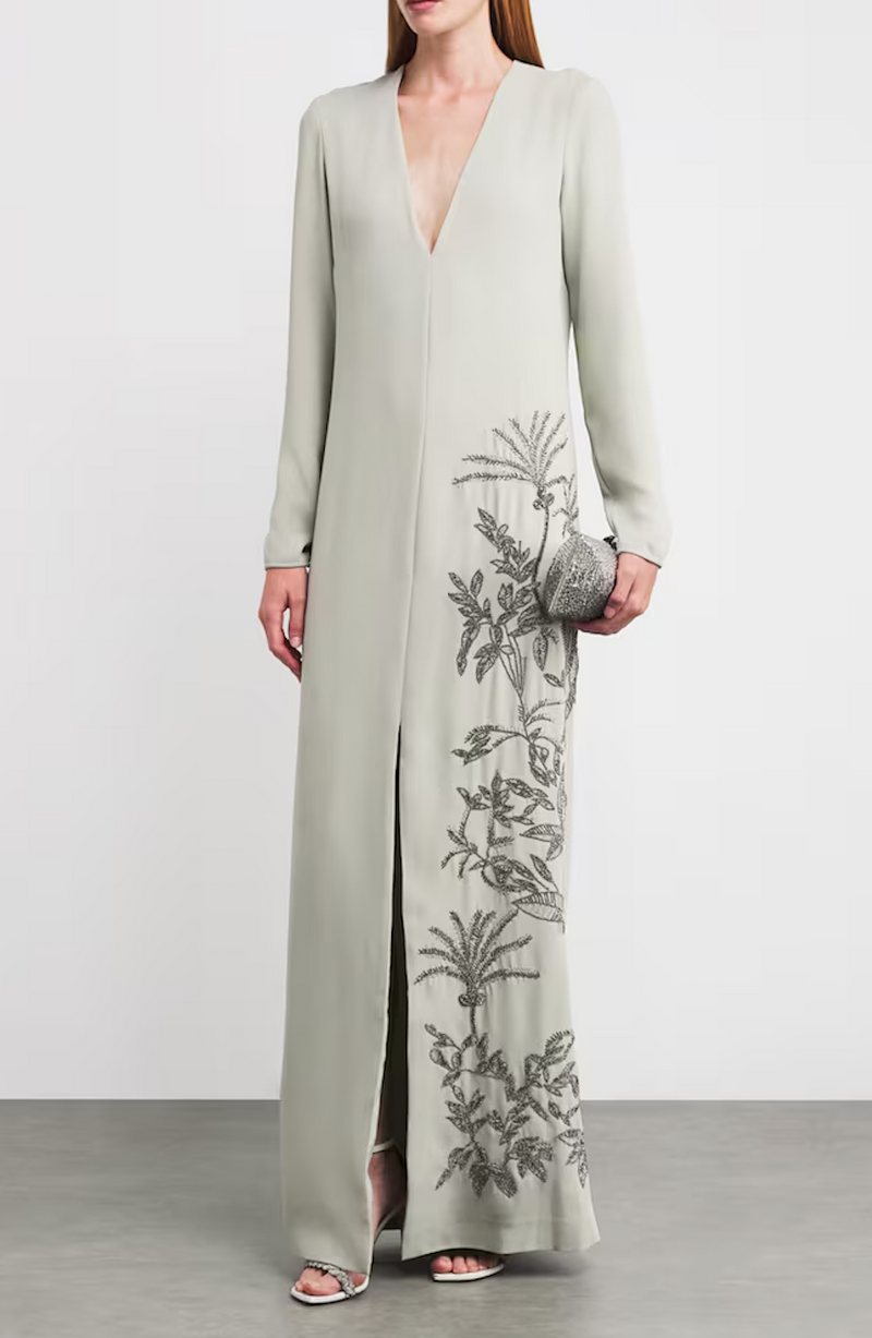 Costarellos Crepe Vita Column Maxi Dress