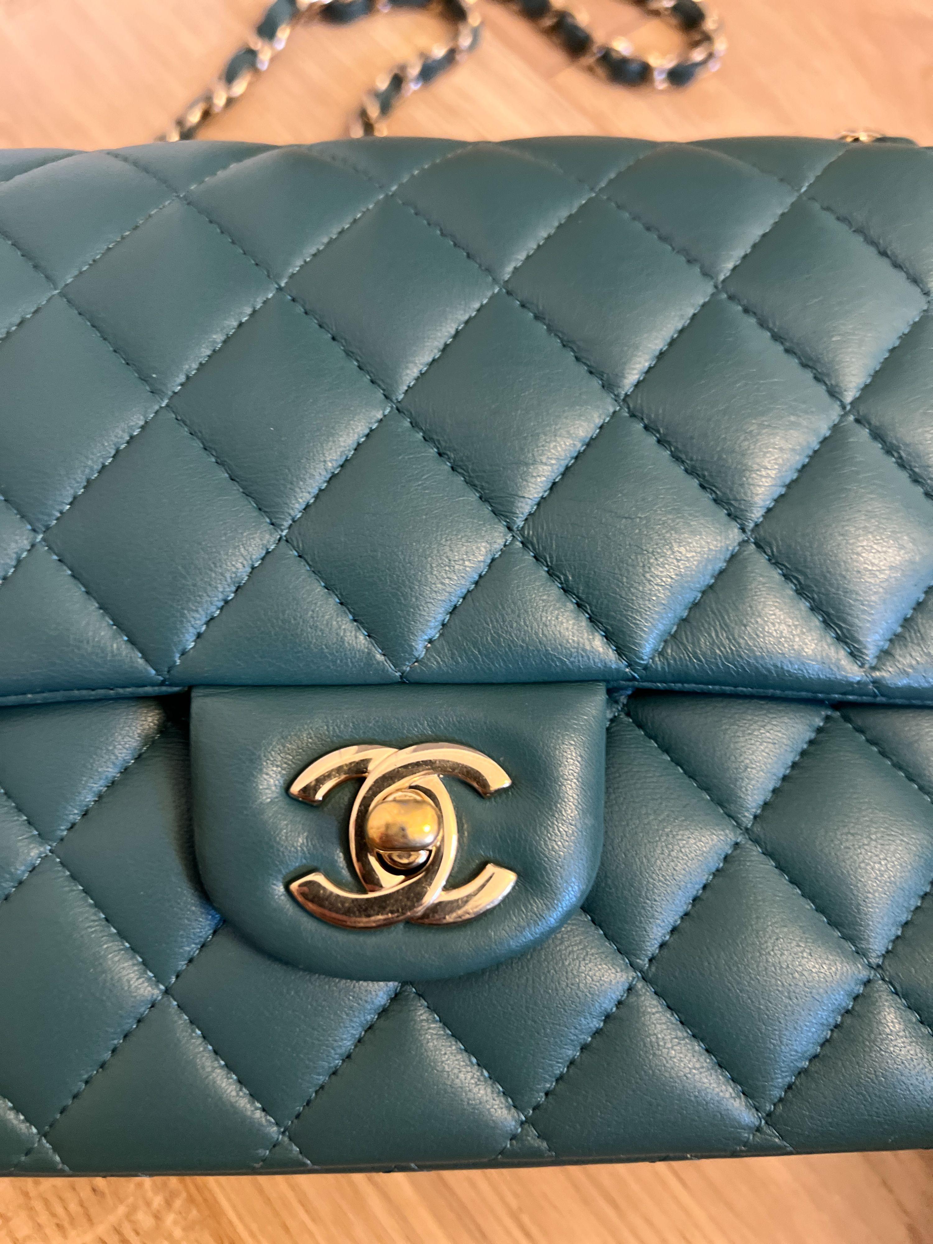 Chanel Teal Green Medium Quilted Flap Bag