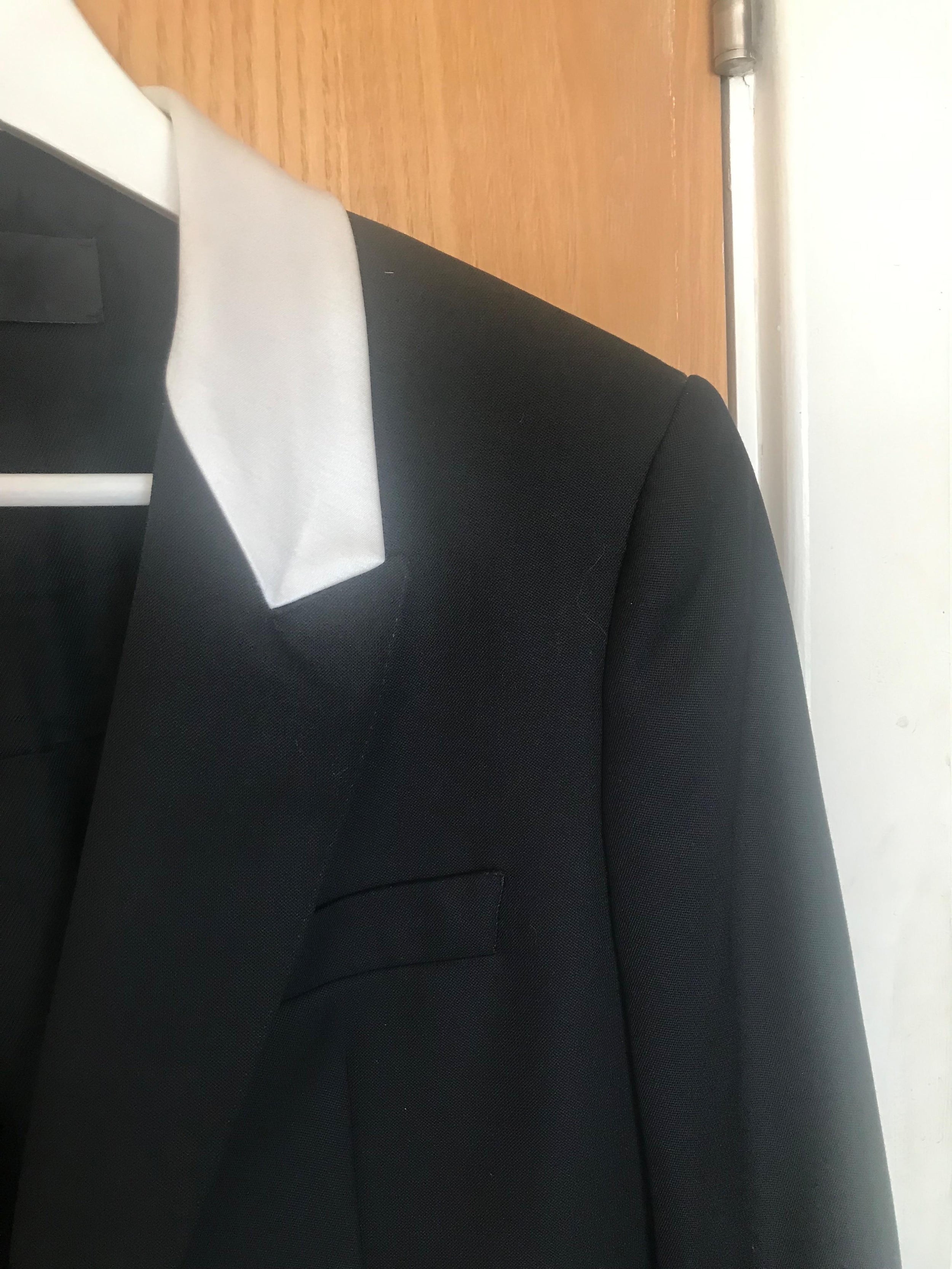Black Wool White Trimmed Dinner Jacket