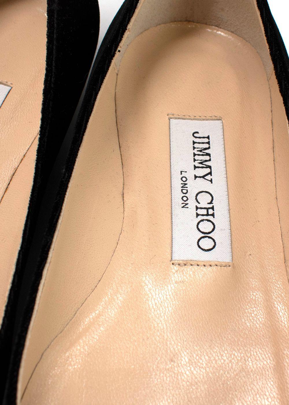 Jimmy Choo Romy Flat Black Velvet Pointy Toe Flats