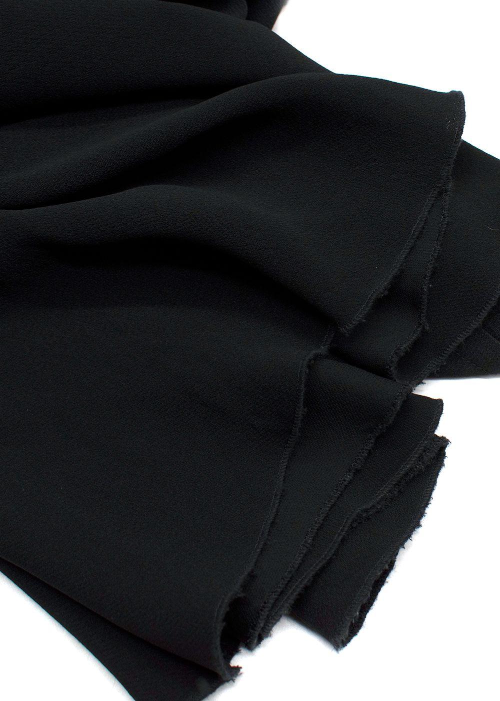 Rick Owens Black Knit Midi Skirt with Chiffon Hemline
