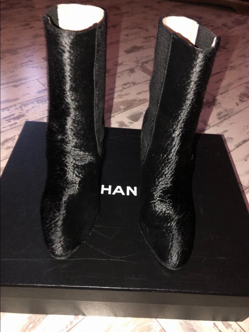 Chanel Pony Skin Black Boots