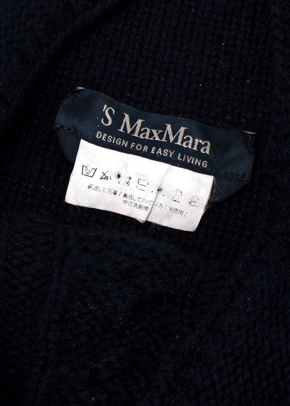 'S Max Mara Navy Turtleneck Cashmere Sweater