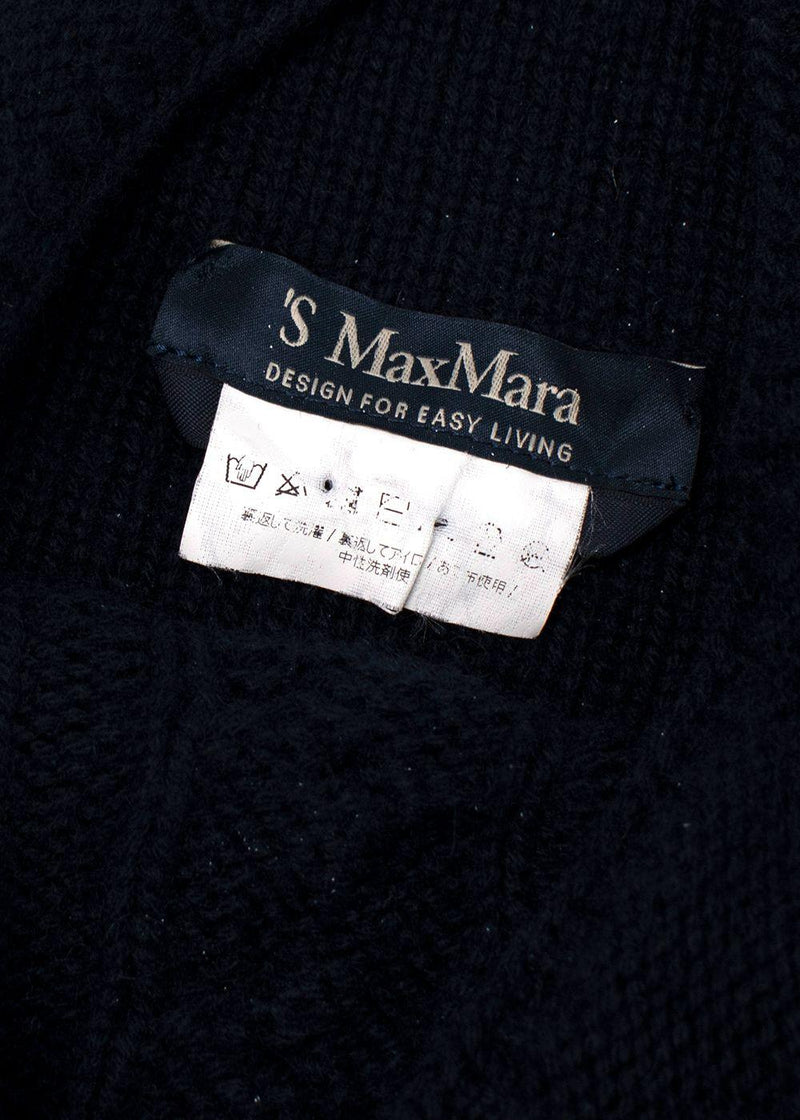'S Max Mara Navy Turtleneck Cashmere Sweater