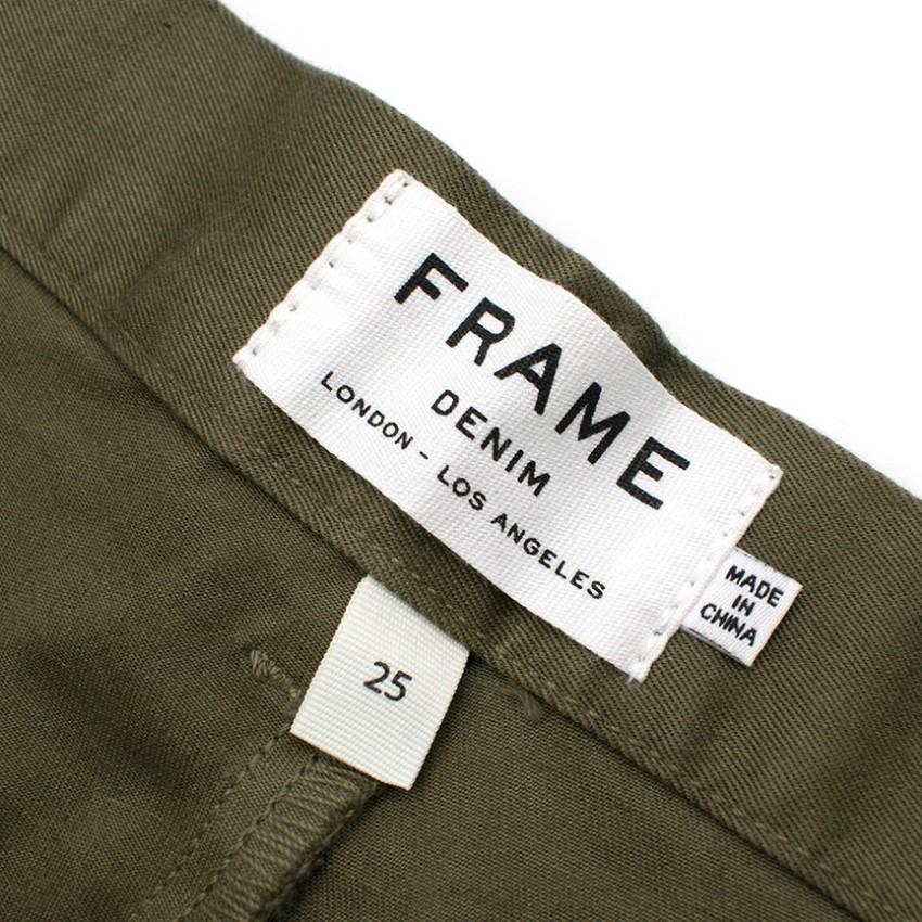 Frame Army-green Le Cuffed Shorts