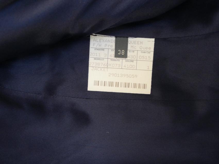 Alexander McQueen Blue Military Double Breasted Jacket