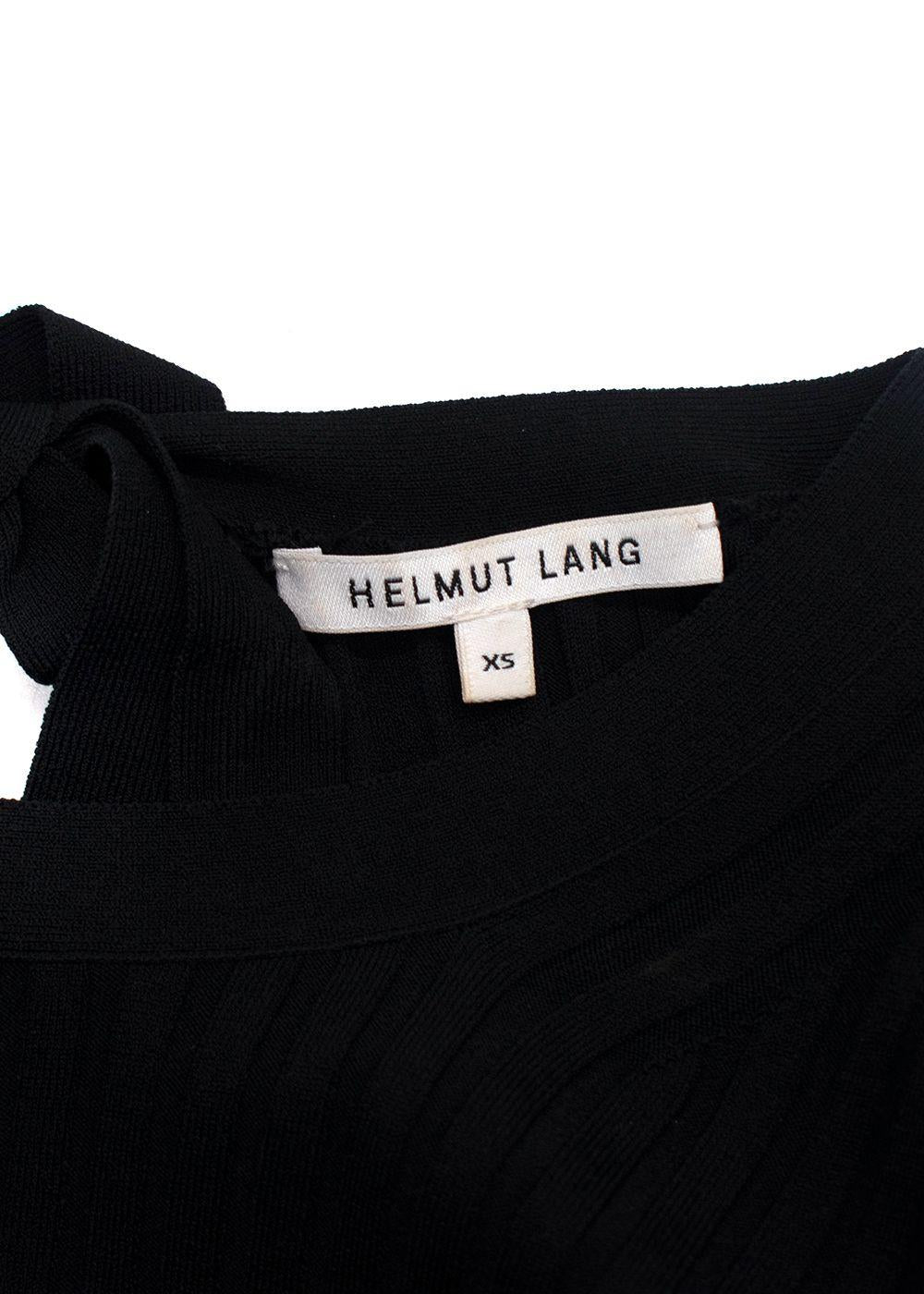 Helmut Lang Black Ribbed Bow Detail Backless Top