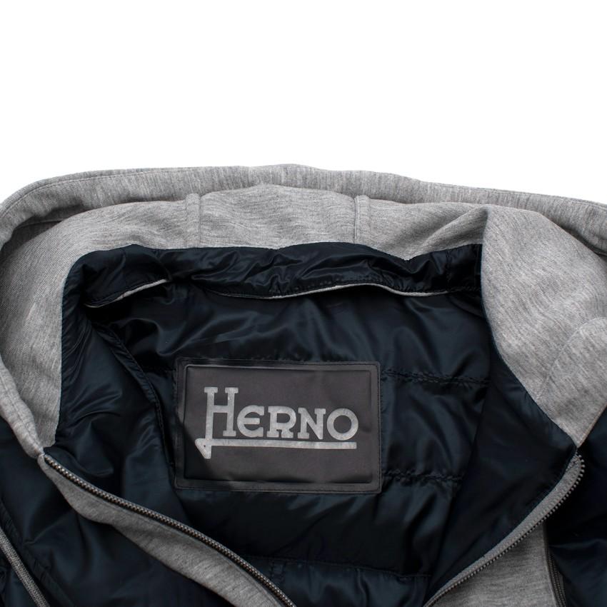 Herno Navy Hooded Hybrid Quilted Jacket