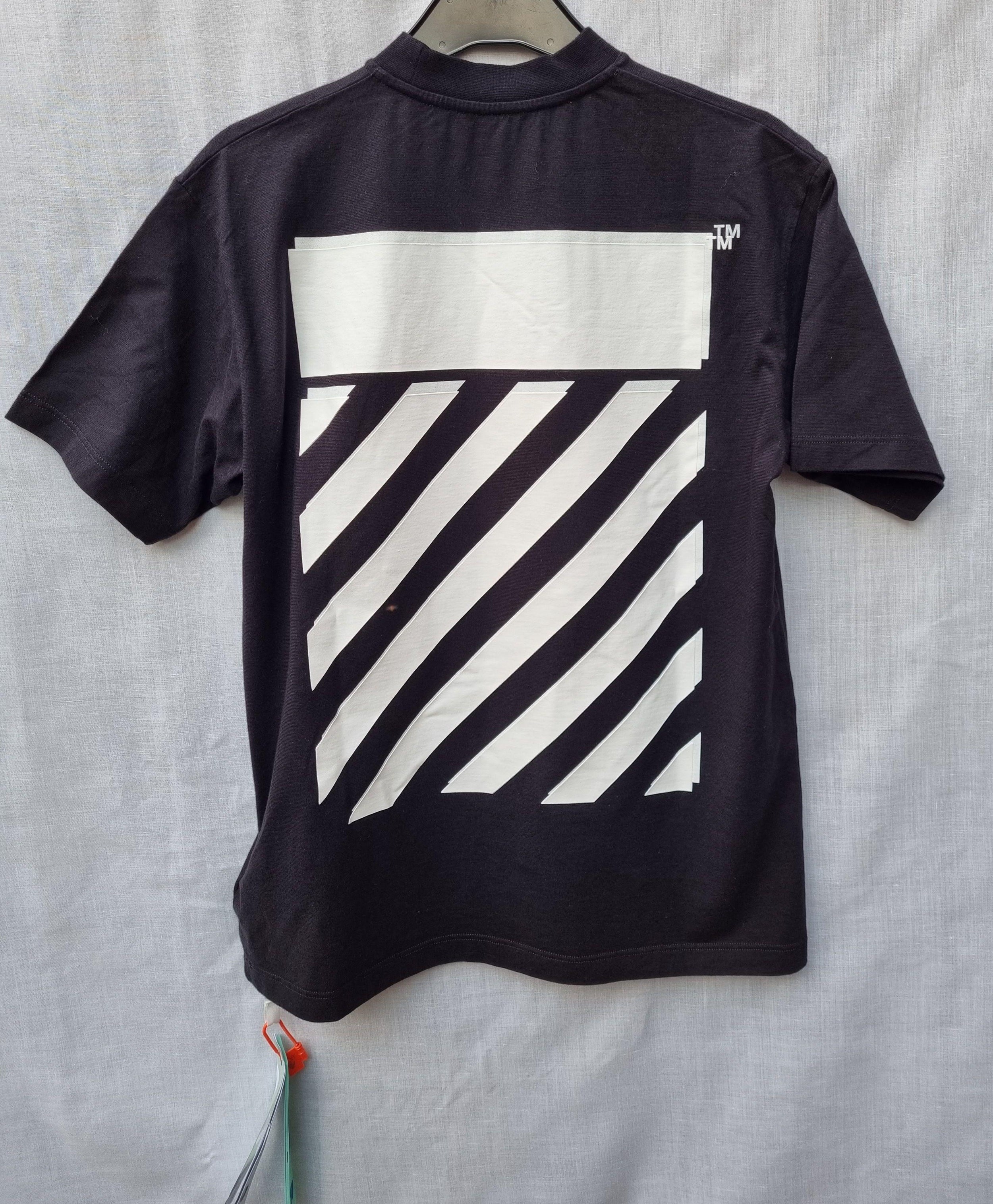 black cotton jersey diagonal logo T-shirt