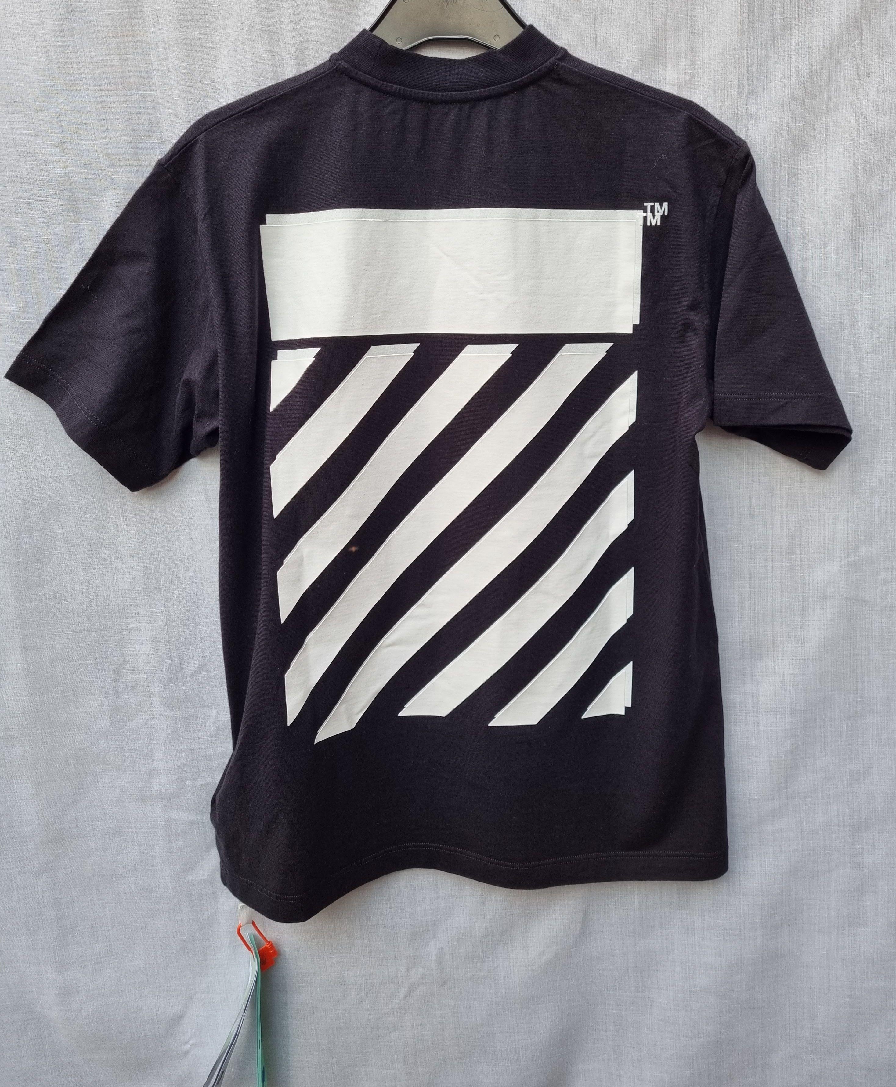 black cotton jersey diagonal logo T-shirt