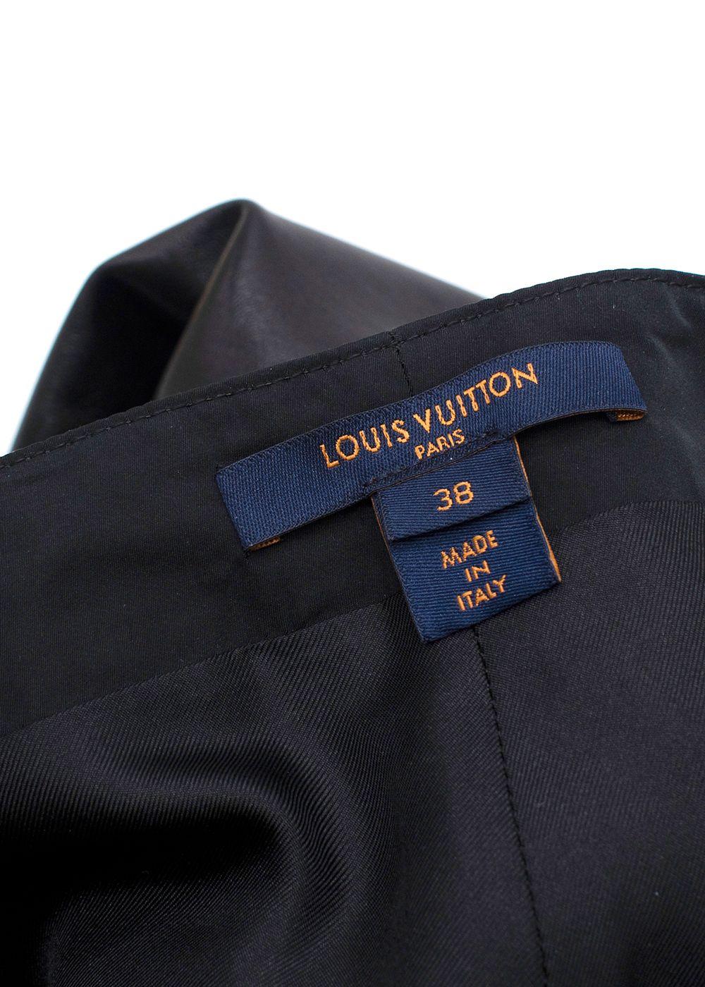 Louis Vuitton Black Kick Flare Leather Trousers with Stud Detail