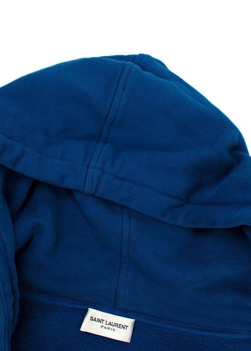 Saint Laurent Blue Zip Up Hoodie