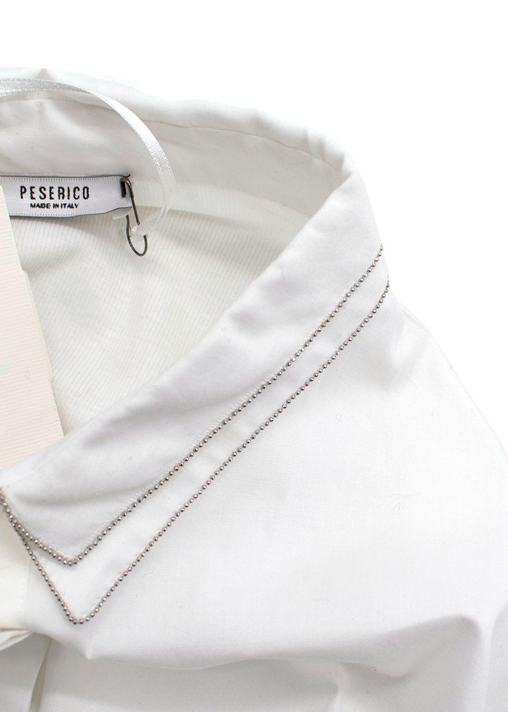 Peserico White Cotton Beaded Shirt