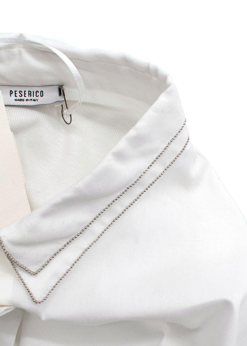 Peserico White Cotton Beaded Shirt