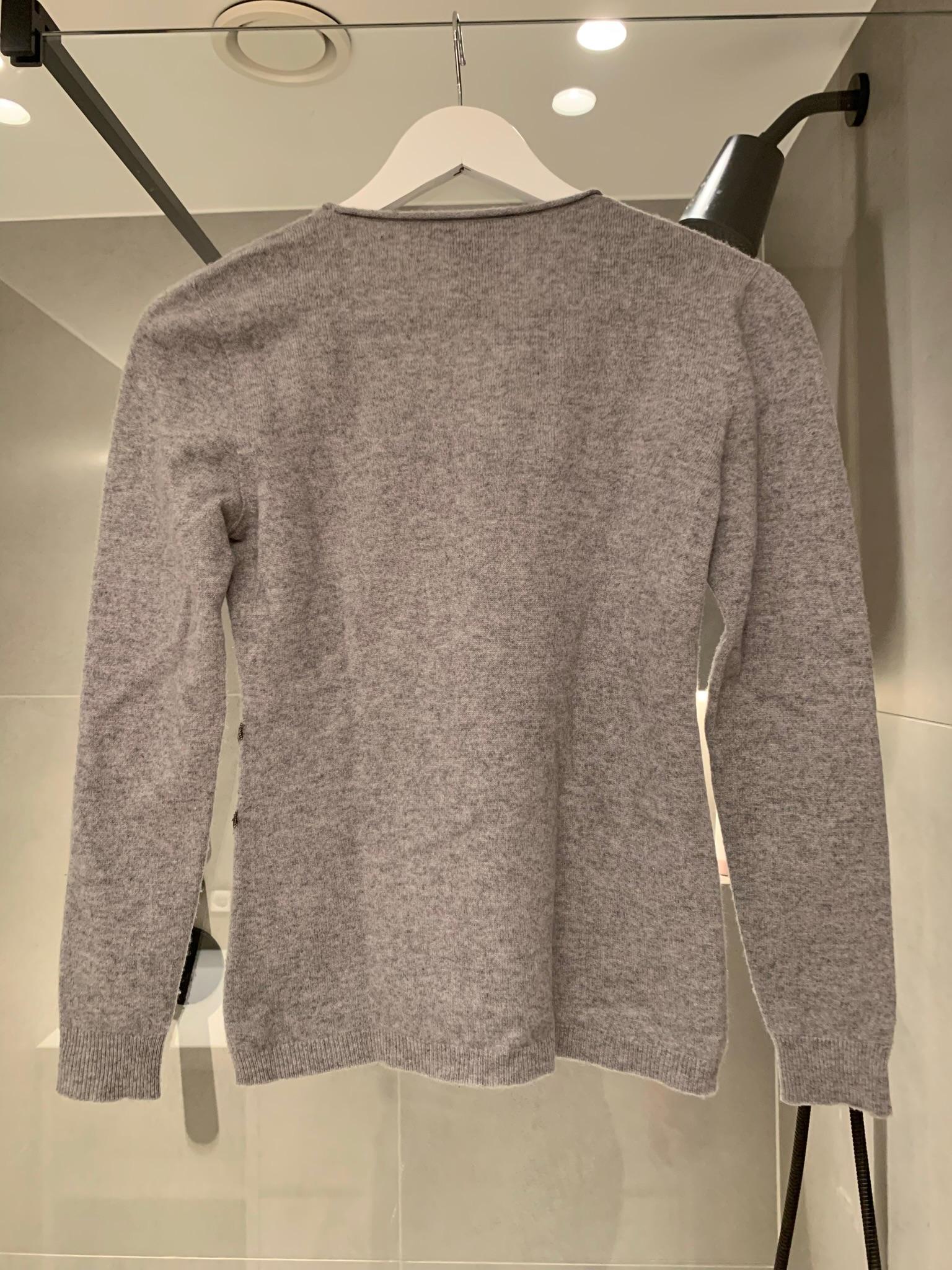 Grey Embellished Cashmere Blend Jumper