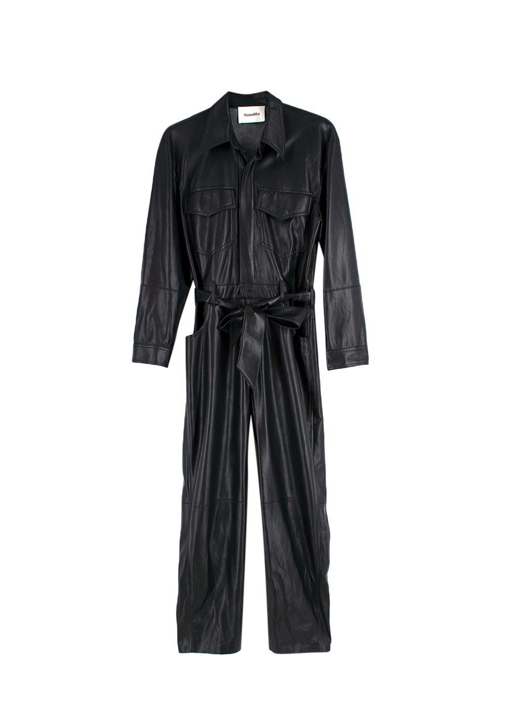 Ashton Black Faux Leather Jumpsuit