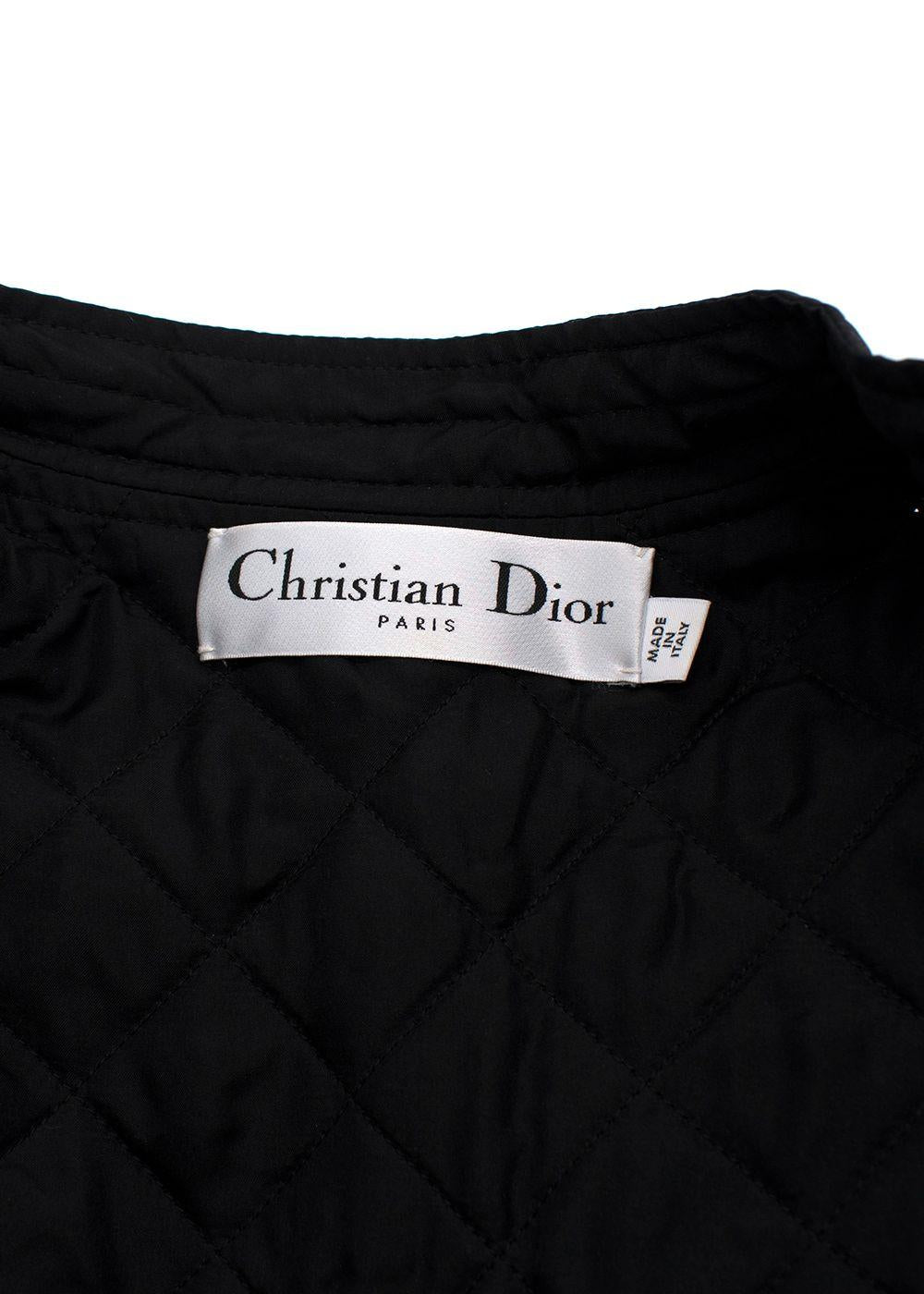 Dior Black Quilted Zip Front Jump Suit