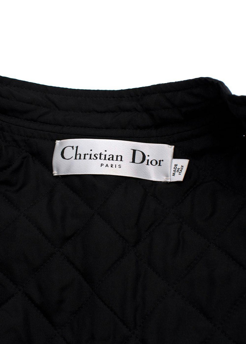Dior Black Quilted Zip Front Jump Suit