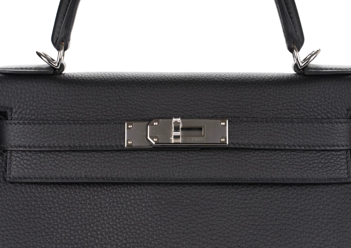 Hermès Kelly 28 Togo Noir Palladium Hardware