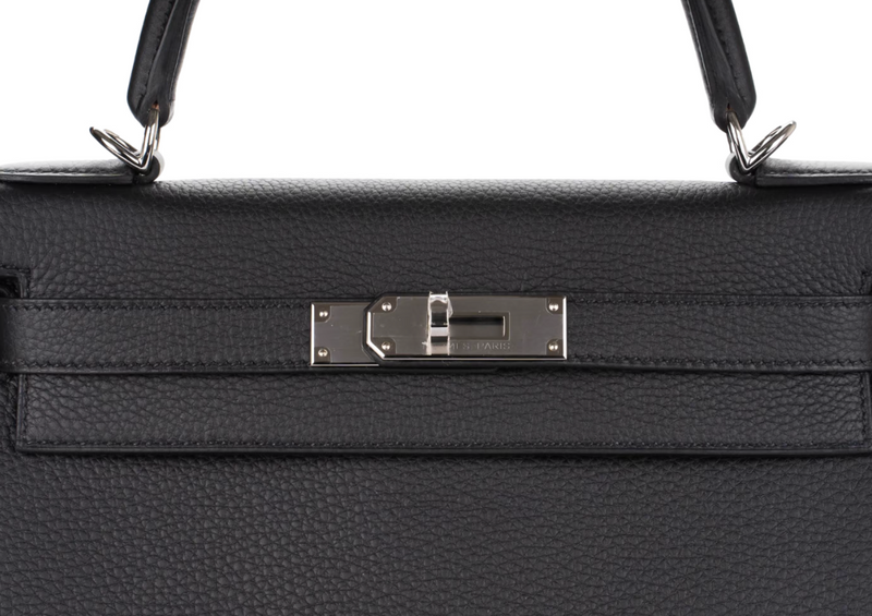 Hermès Kelly 28 Togo Noir Palladium Hardware