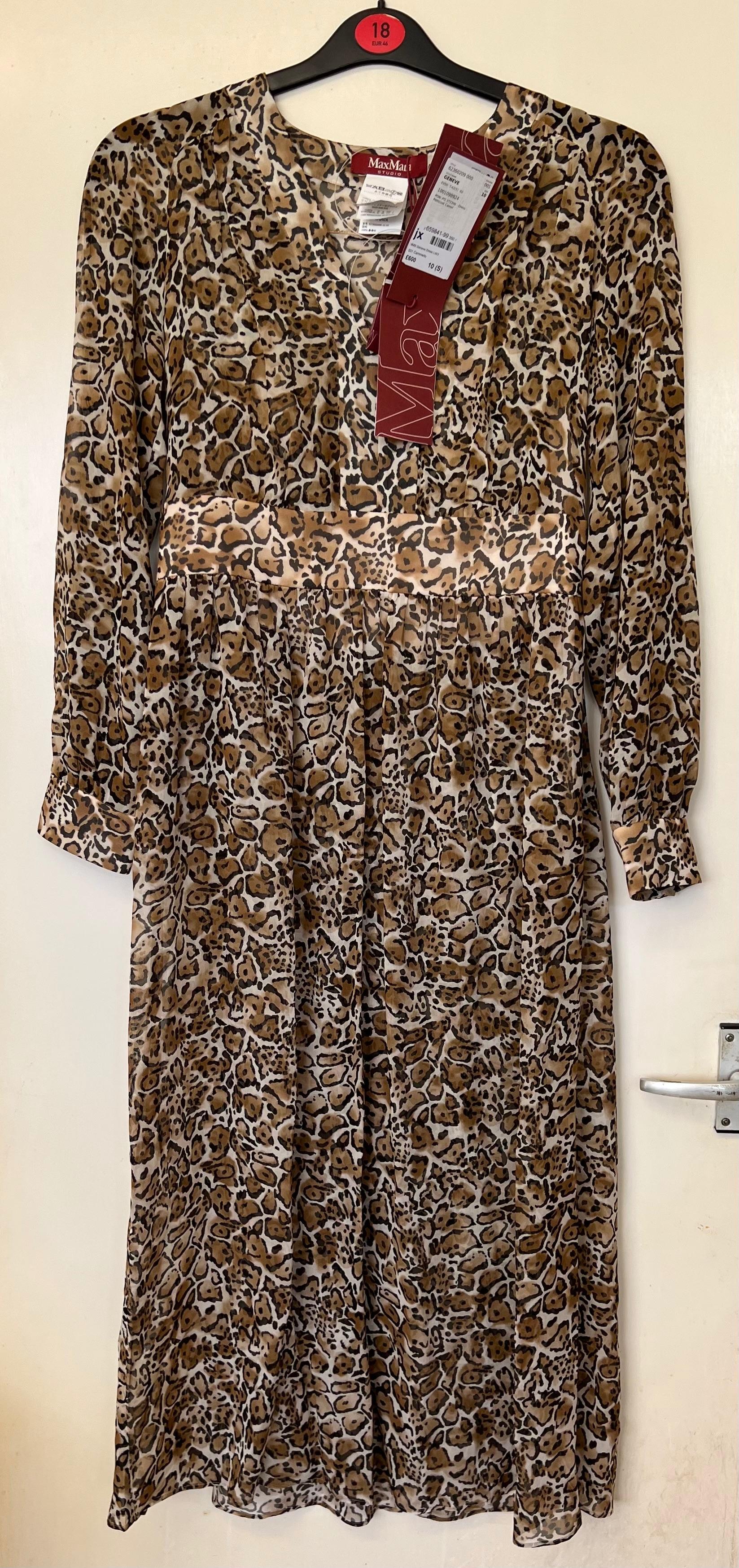 Geneve Leopard Silk Dress