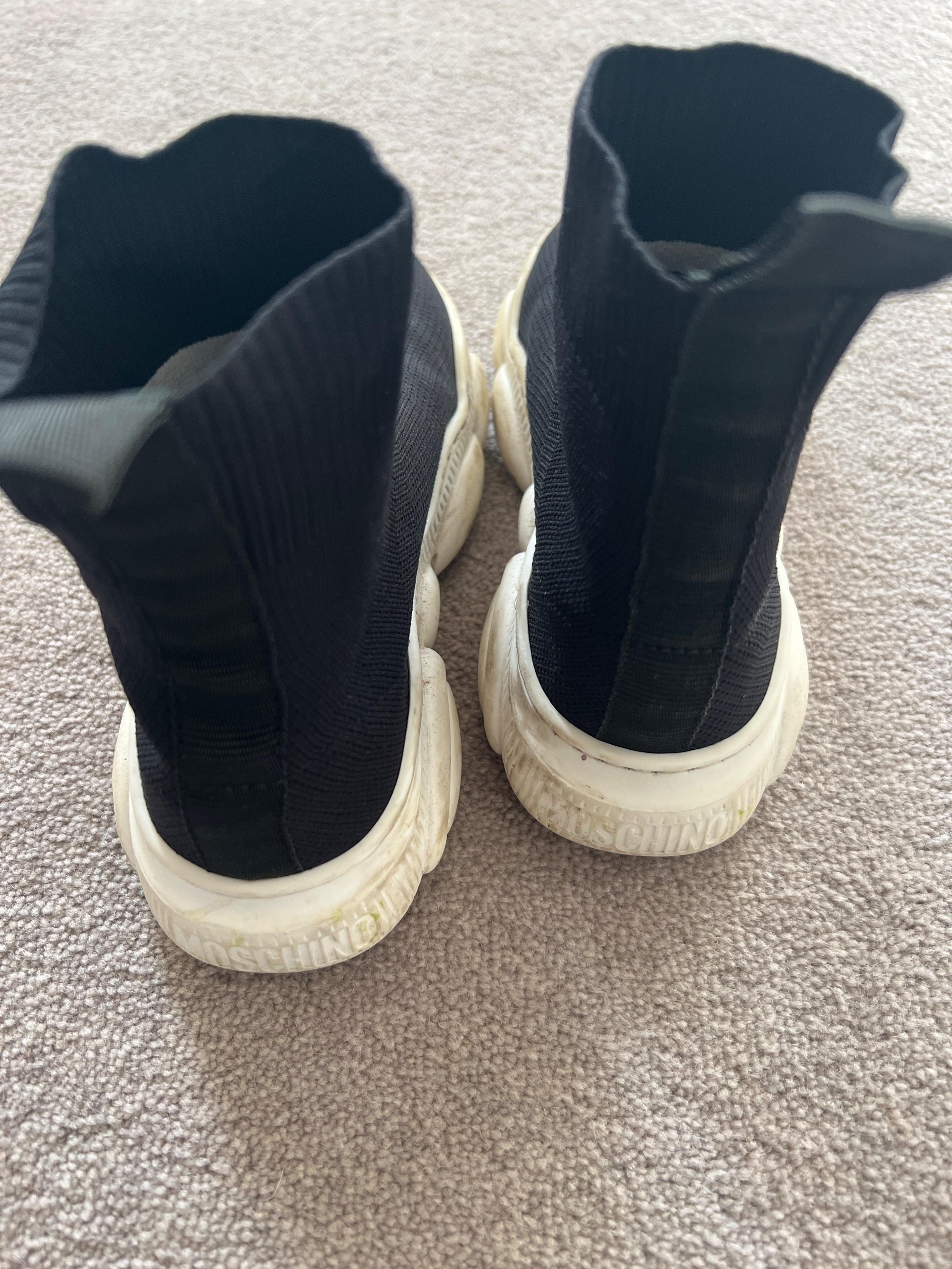 Moschino Kid's Black Sock Trainers