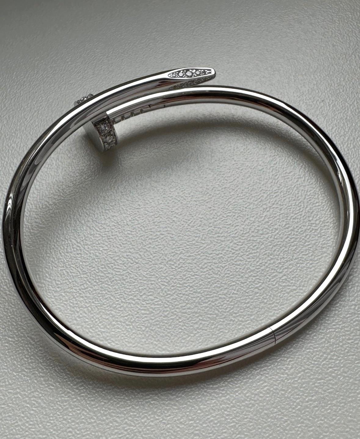 White Gold Diamond Set Juste Un Clou Bracelet