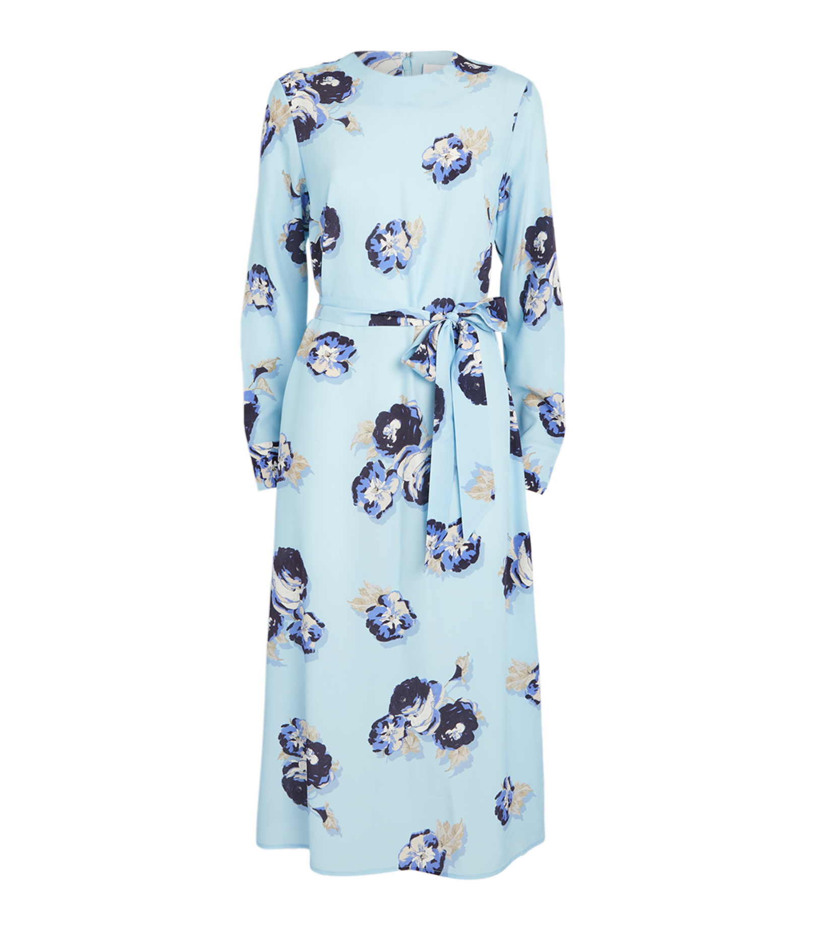 St. John  Floral-printed Long-sleeve Dress