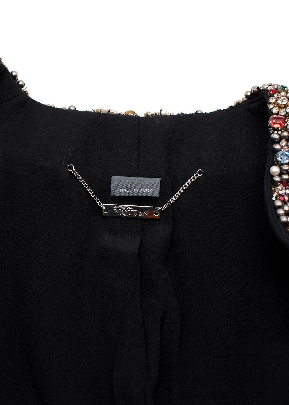 Alexander McQueen Black Embellished Peplum Jacket