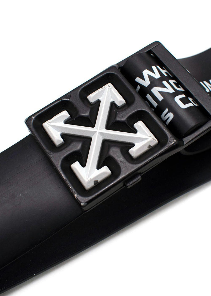 Off-White Black Rubber Logo Buckle Belt
