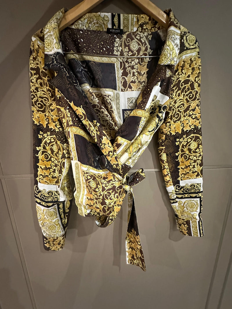 Versace Mixed Print Silk Blouse