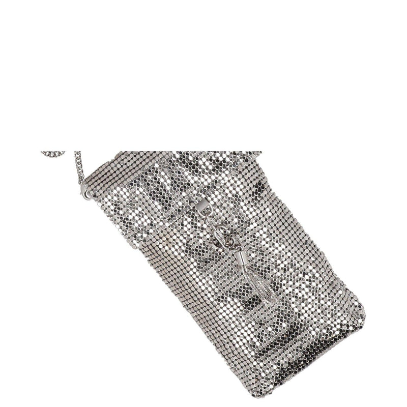 Jimmy Choo Metallic-Effect Mesh Soft Phone Holder 10x17 cms