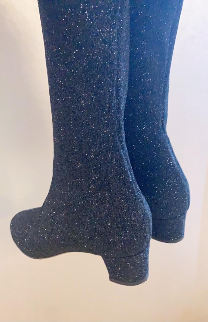 Giuseppe Zanottio Black Glitter OTK Boots