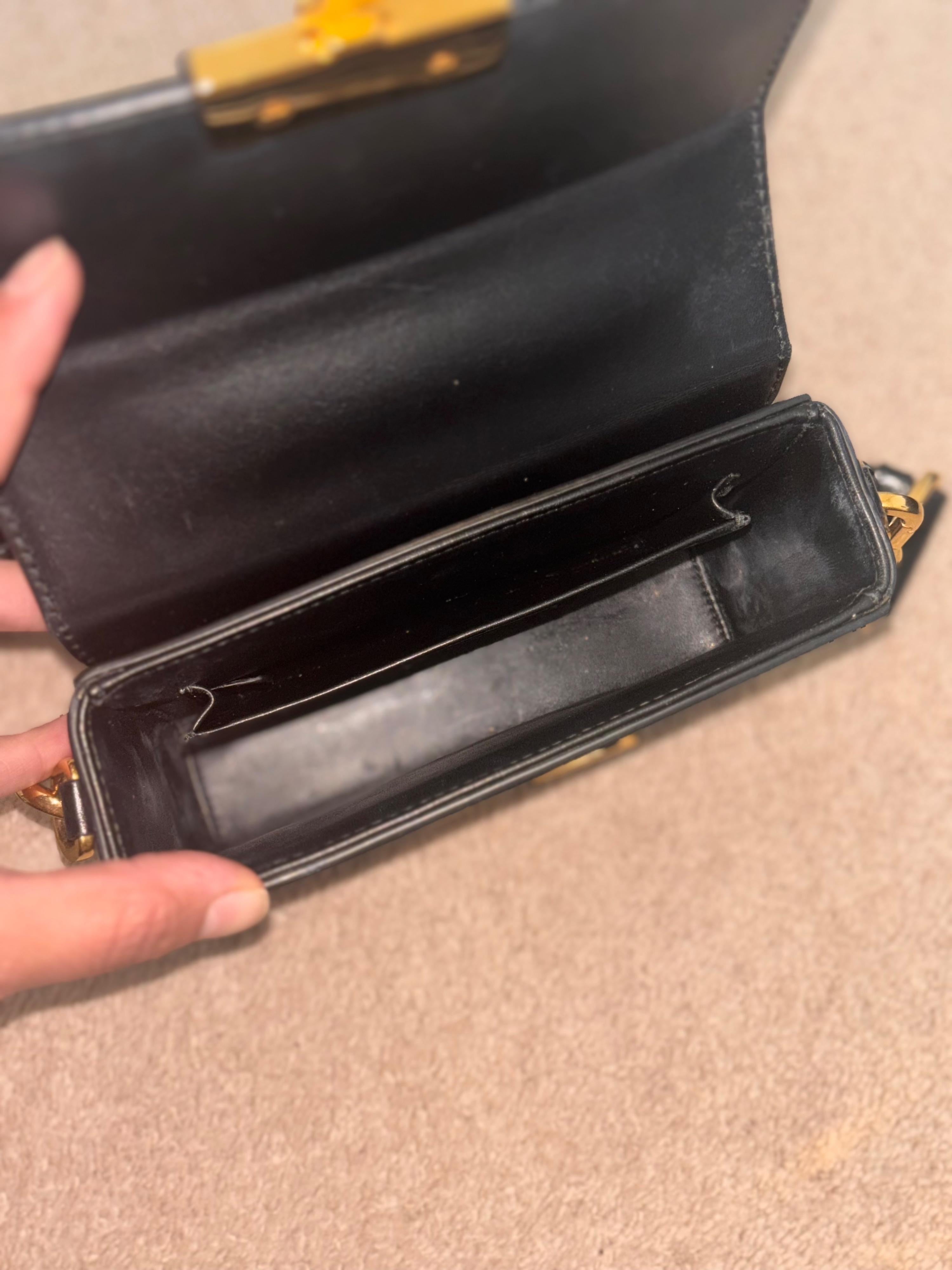 Small Black Leather Montaigne 30 Bag