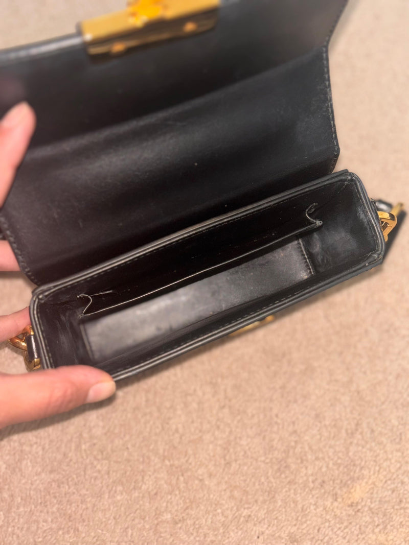 Small Black Leather Montaigne 30 Bag