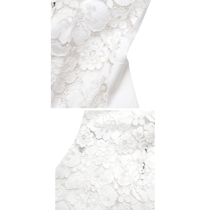 BCBG Max Azria White Lace-Front Shanine Top