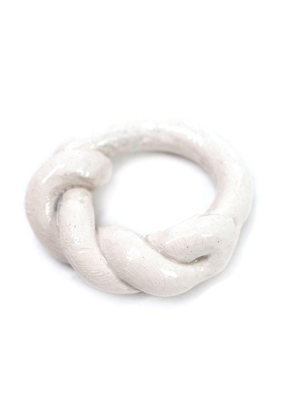 Levens Glazed Clay Chunky Twist Ring