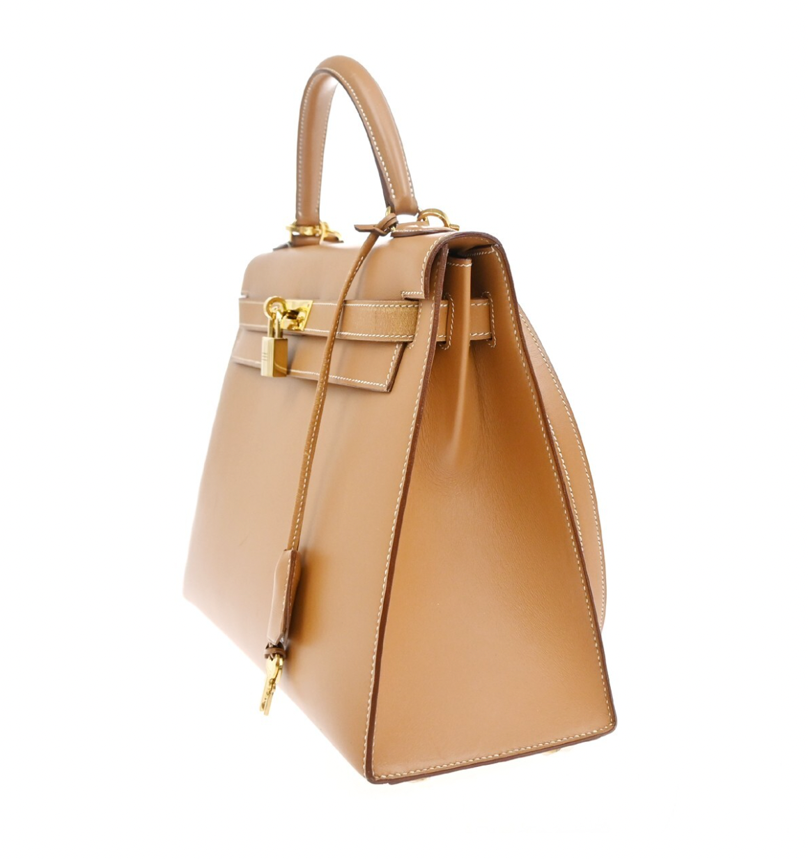 Hermes Tan With White Stitching Kelly 32cms